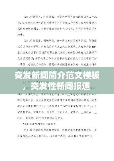 突發(fā)新聞簡介范文模板，突發(fā)性新聞報(bào)道 