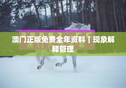 澳門正版免費全年資料｜現(xiàn)象解釋管理