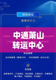 中通蕭山轉(zhuǎn)運中心急聘人才！最新招聘信息揭秘